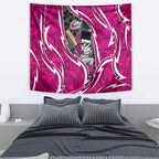 Sydney Sixers Tapestry Flaming Lightning Storm Geometric Sports Mascot Art