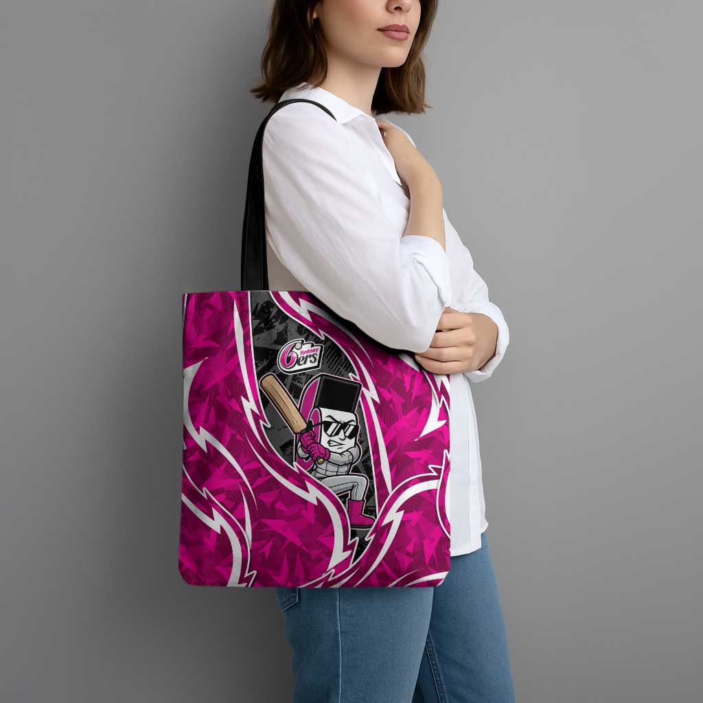 Sydney Sixers Tote Bag Flaming Lightning Storm Geometric Sports Mascot Art
