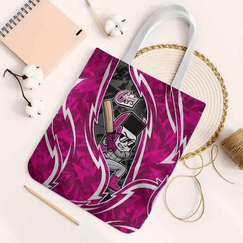 Sydney Sixers Tote Bag Flaming Lightning Storm Geometric Sports Mascot Art