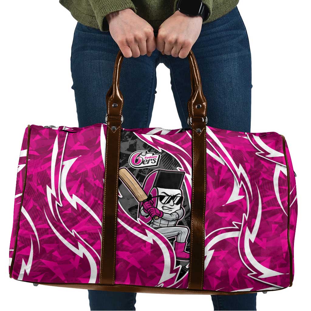 Sydney Sixers Travel Bag Flaming Lightning Storm Geometric Sports Mascot Art