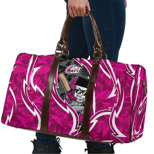 Sydney Sixers Travel Bag Flaming Lightning Storm Geometric Sports Mascot Art