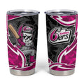 Sydney Sixers Tumbler Cup Flaming Lightning Storm Geometric Sports Mascot Art