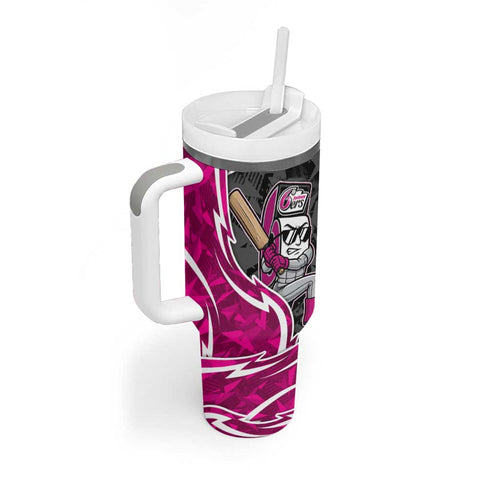 Sydney Sixers Tumbler With Handle Flaming Lightning Storm Geometric Sports Mascot Art
