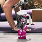Sydney Sixers Tumbler With Handle Flaming Lightning Storm Geometric Sports Mascot Art