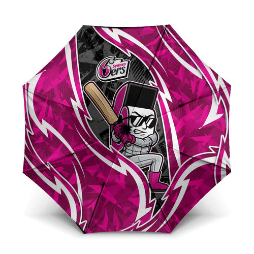 Sydney Sixers Umbrella Flaming Lightning Storm Geometric Sports Mascot Art