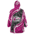 Sydney Sixers Wearable Blanket Hoodie Flaming Lightning Storm Geometric Sports Mascot Art
