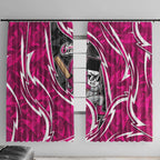 Sydney Sixers Window Curtain Flaming Lightning Storm Geometric Sports Mascot Art