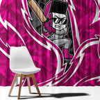 Sydney Sixers Window Curtain Flaming Lightning Storm Geometric Sports Mascot Art