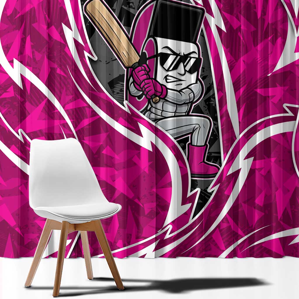 Sydney Sixers Window Curtain Flaming Lightning Storm Geometric Sports Mascot Art