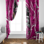 Sydney Sixers Window Curtain Flaming Lightning Storm Geometric Sports Mascot Art