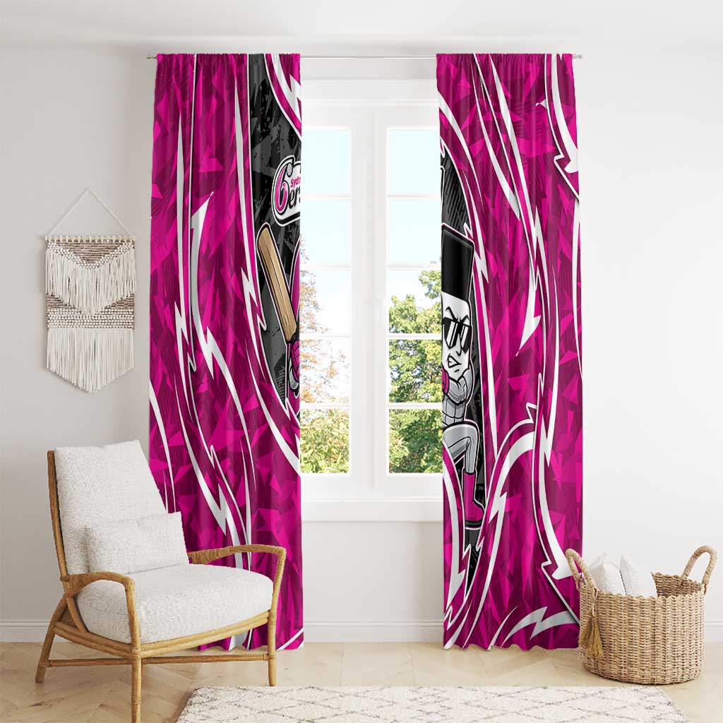 Sydney Sixers Window Curtain Flaming Lightning Storm Geometric Sports Mascot Art