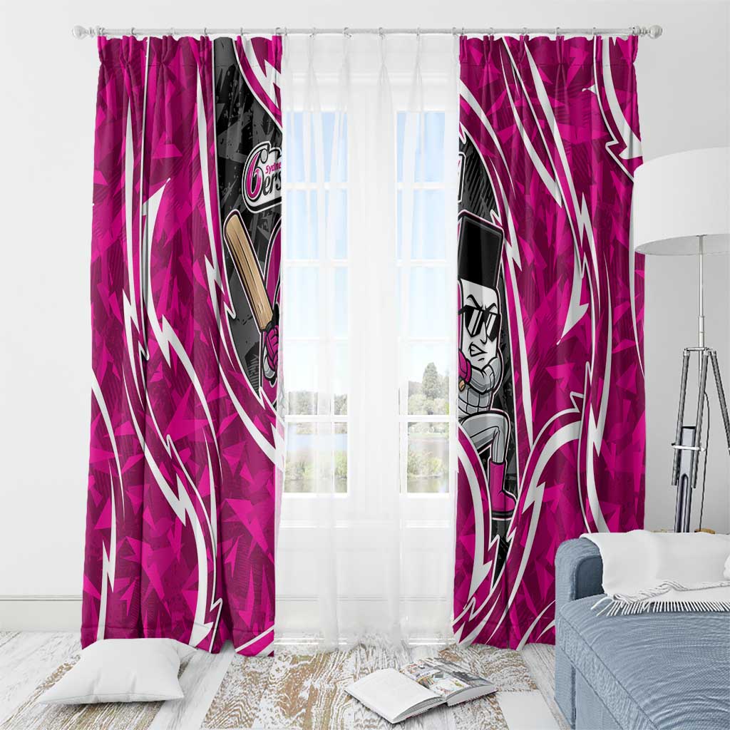 Sydney Sixers Window Curtain Flaming Lightning Storm Geometric Sports Mascot Art