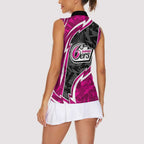 Sydney Sixers Women Sleeveless Polo Shirt Flaming Lightning Storm Geometric Sports Mascot Art