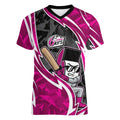 Sydney Sixers Women V-Neck T-Shirt Flaming Lightning Storm Geometric Sports Mascot Art