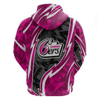 Sydney Sixers Zip Hoodie Flaming Lightning Storm Geometric Sports Mascot Art
