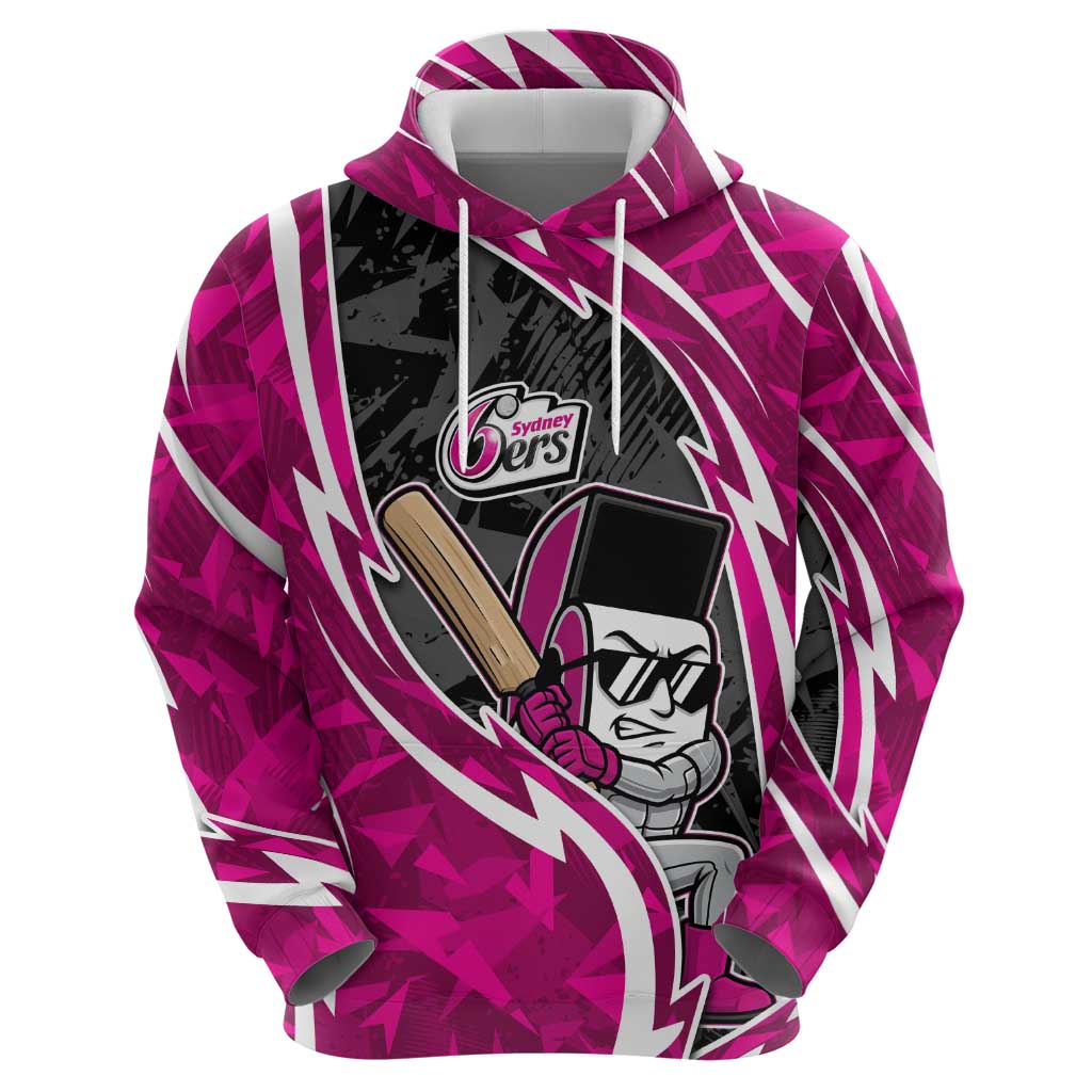 Sydney Sixers Zip Hoodie Flaming Lightning Storm Geometric Sports Mascot Art