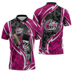 Sydney Sixers Zipper Polo Shirt Flaming Lightning Storm Geometric Sports Mascot Art
