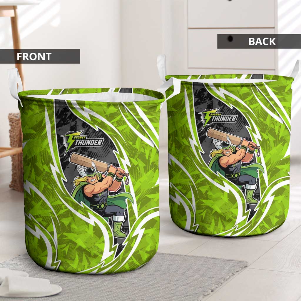 Sydney Thunder Laundry Basket Flaming Lightning Storm Geometric Sports Mascot Art