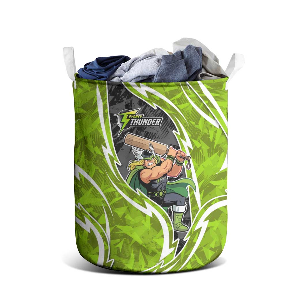 Sydney Thunder Laundry Basket Flaming Lightning Storm Geometric Sports Mascot Art