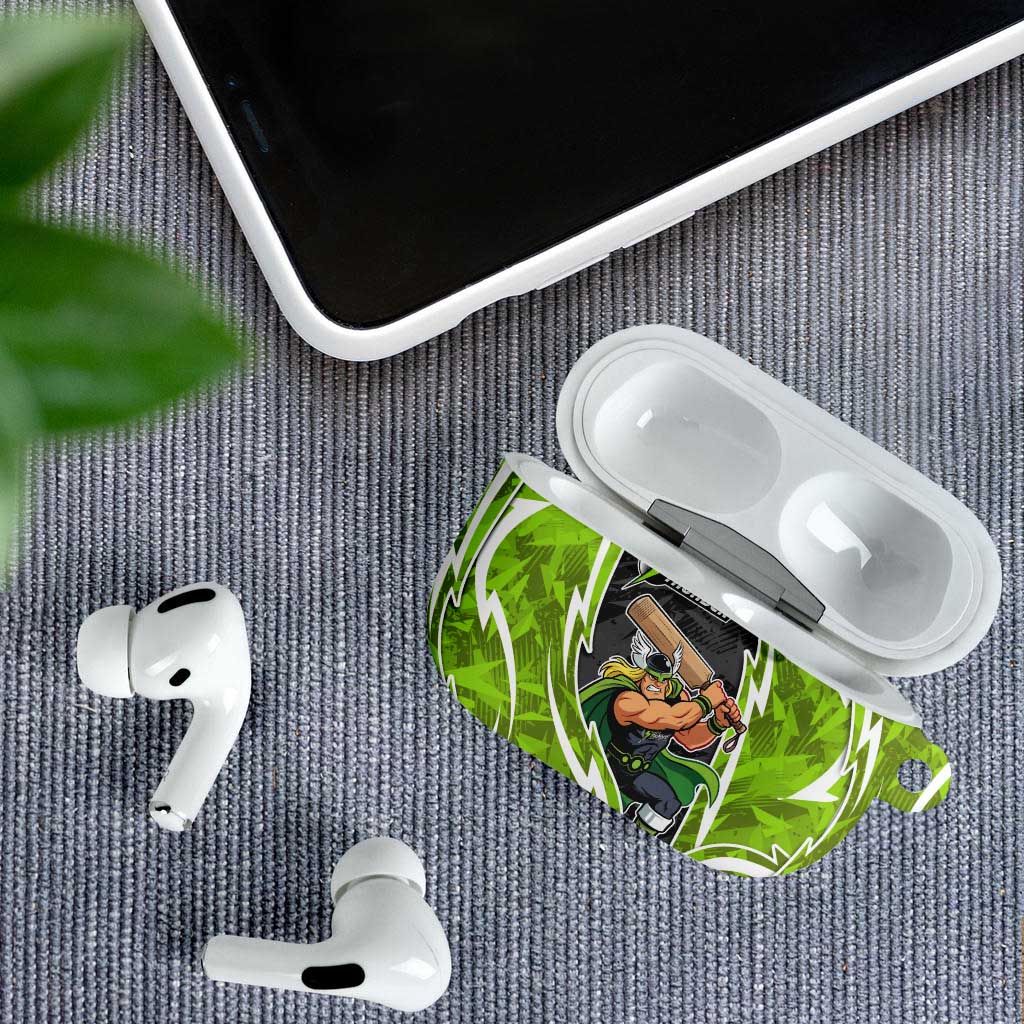 Sydney Thunder AirPods Case Flaming Lightning Storm Geometric Sports Mascot Art