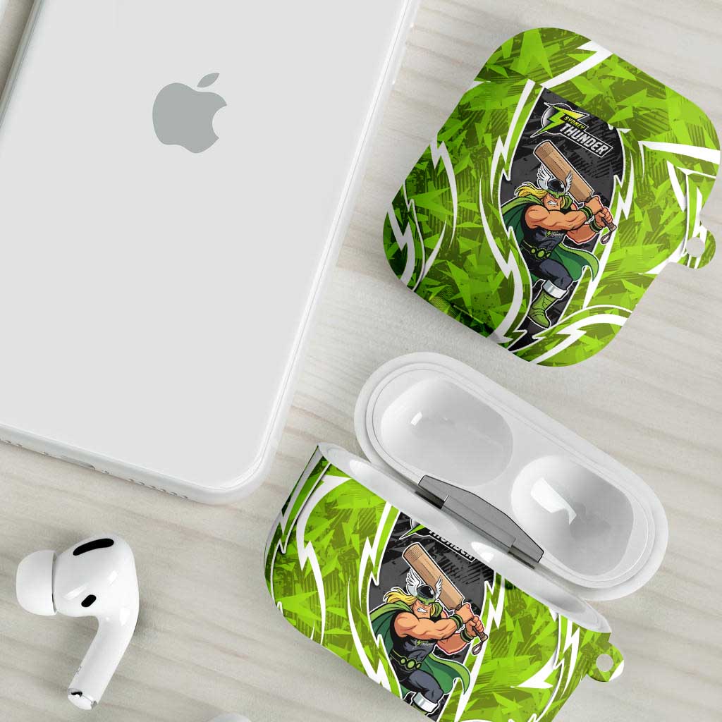 Sydney Thunder AirPods Case Flaming Lightning Storm Geometric Sports Mascot Art