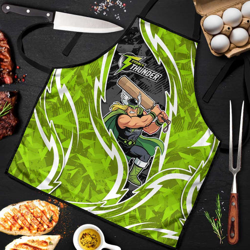 Sydney Thunder Apron Flaming Lightning Storm Geometric Sports Mascot Art