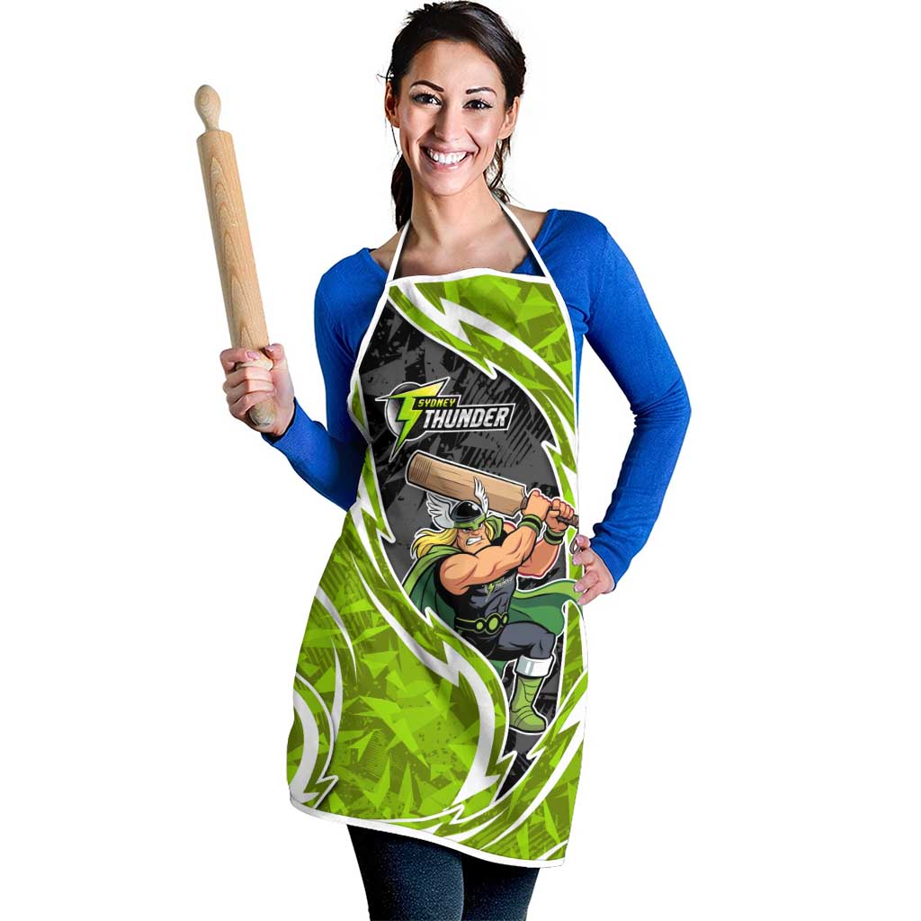 Sydney Thunder Apron Flaming Lightning Storm Geometric Sports Mascot Art