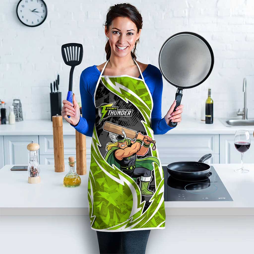 Sydney Thunder Apron Flaming Lightning Storm Geometric Sports Mascot Art