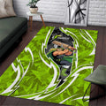 Sydney Thunder Area Rug Flaming Lightning Storm Geometric Sports Mascot Art