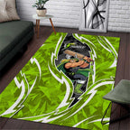 Sydney Thunder Area Rug Flaming Lightning Storm Geometric Sports Mascot Art