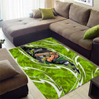 Sydney Thunder Area Rug Flaming Lightning Storm Geometric Sports Mascot Art