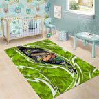 Sydney Thunder Area Rug Flaming Lightning Storm Geometric Sports Mascot Art