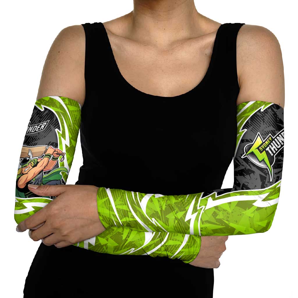 Sydney Thunder Arm Sleeves Flaming Lightning Storm Geometric Sports Mascot Art