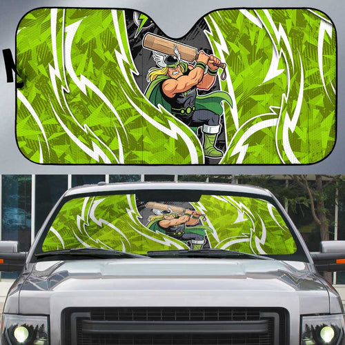 Sydney Thunder Auto Sun Shade Flaming Lightning Storm Geometric Sports Mascot Art