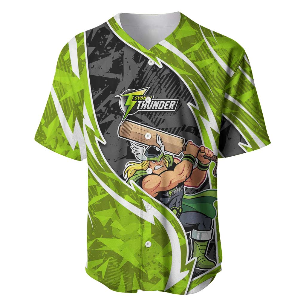 Sydney Thunder Baseball Jersey Flaming Lightning Storm Geometric Sports Mascot Art