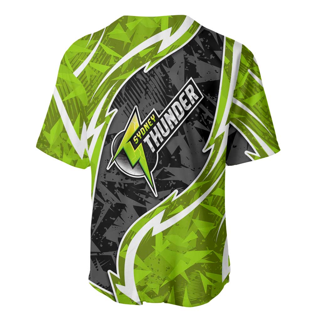 Sydney Thunder Baseball Jersey Flaming Lightning Storm Geometric Sports Mascot Art