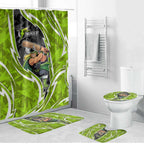 Sydney Thunder Bathroom Set Flaming Lightning Storm Geometric Sports Mascot Art