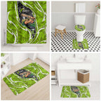 Sydney Thunder Bathroom Set Flaming Lightning Storm Geometric Sports Mascot Art
