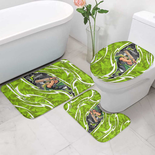 Sydney Thunder Bathroom Set Flaming Lightning Storm Geometric Sports Mascot Art