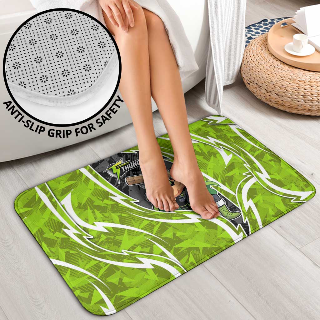 Sydney Thunder Bathroom Set Flaming Lightning Storm Geometric Sports Mascot Art