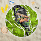 Sydney Thunder Beach Blanket Flaming Lightning Storm Geometric Sports Mascot Art