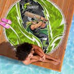 Sydney Thunder Beach Blanket Flaming Lightning Storm Geometric Sports Mascot Art