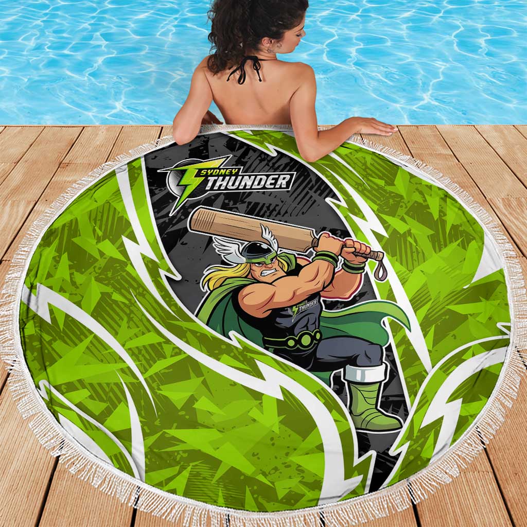 Sydney Thunder Beach Blanket Flaming Lightning Storm Geometric Sports Mascot Art