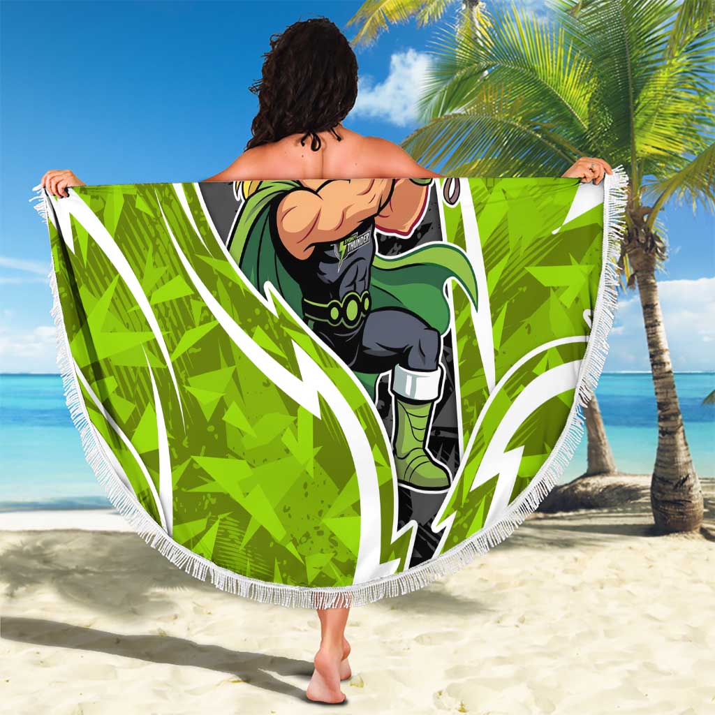 Sydney Thunder Beach Blanket Flaming Lightning Storm Geometric Sports Mascot Art