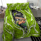 Sydney Thunder Bedding Set Flaming Lightning Storm Geometric Sports Mascot Art