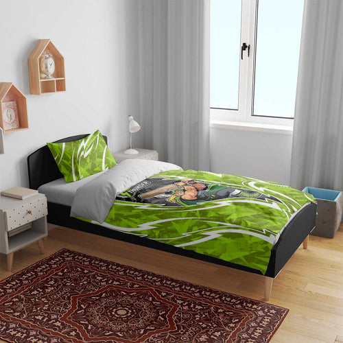 Sydney Thunder Bedding Set Flaming Lightning Storm Geometric Sports Mascot Art
