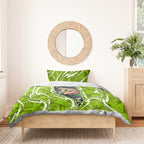 Sydney Thunder Bedding Set Flaming Lightning Storm Geometric Sports Mascot Art