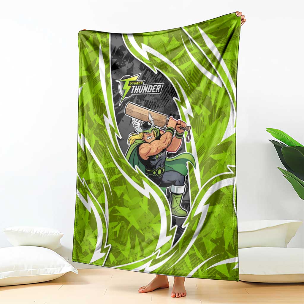 Sydney Thunder Blanket Flaming Lightning Storm Geometric Sports Mascot Art