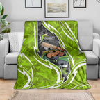 Sydney Thunder Blanket Flaming Lightning Storm Geometric Sports Mascot Art