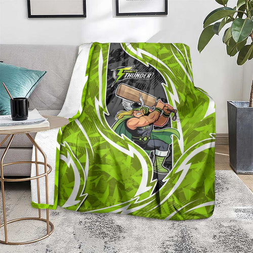 Sydney Thunder Blanket Flaming Lightning Storm Geometric Sports Mascot Art